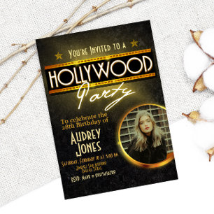 Invitation Hollywood Party avec photo