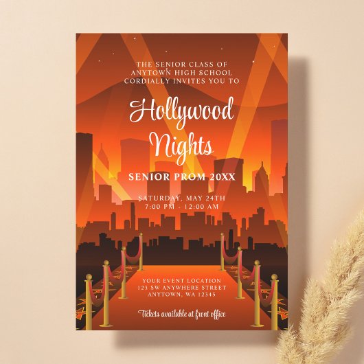 Invitation Hollywood Red Carpet City Prom