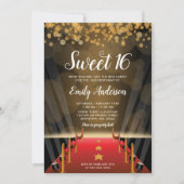 Invitation Hollywood Red Carpet Sweet 16 (Devant)