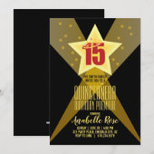 Invitation Hollywood star ANGLAISE QUINCEAÑERA soirée cinéma (Devant / Derrière)