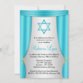 Invitation Hollywood Star de David Turquoise Bat mitzvah arge (Devant)