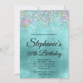 Invitation Holo Parties scintillant Pale Aqua Blue Foil Foil  (Devant)