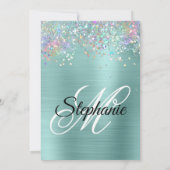 Invitation Holo Parties scintillant Pale Turquoise Foil Fancy (Dos)