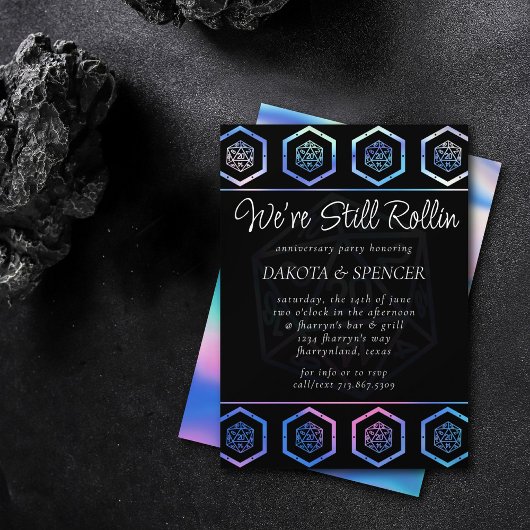 Invitation Hologramme D20 | PnP Tabletop Dice Engagement Part