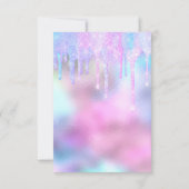 Invitation Hologramme Unicorn Mermaid 16e 15e rose (Dos)