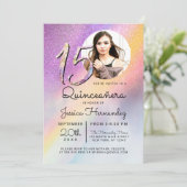 Invitation Holographe arc-en-ciel Parties scintillant Ombre P (Debout devant)
