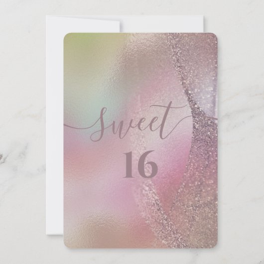 Invitation Holographe parties scintillant tendance abstraite  (Dos)