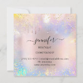 Invitation Holographe rose Merci Parties scintillant (Dos)