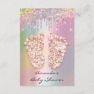 Invitation HolographGlitter Drivers Rose Gold Baby shower Pie