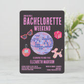 Invitation Holographic Pink Disco Week-end (Debout devant)