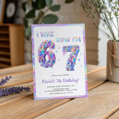Invitation Holographic Six Seven Meme Funny 67 Kids Birthday