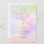 Invitation Holographic Sweet 16 Parties scintillant Diamond r (Devant)