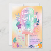 Invitation Holographie tropicale fête de piscine d'été Sweet  (Devant)