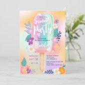 Invitation Holographie tropicale fête de piscine d'été Sweet  (Debout devant)