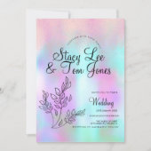 Invitation Holographique Botanique Faux Parties scintillant r (Devant)