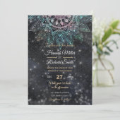 Invitation Holographique magique Parties scintillant Mandala (Debout devant)