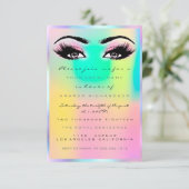 Invitation Holographique Maquillage rose Douce nuptiale 16e (Debout devant)