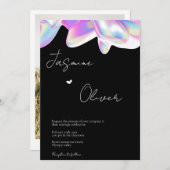 Invitation Holographique, mariage photo personnalisé (Devant / Derrière)