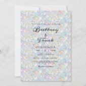 Invitation Holographique Parties scintillant Bleue Moderne Bl (Devant)