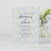 Invitation Holographique Parties scintillant Bleue Moderne Bl (Debout devant)