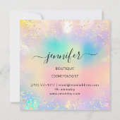 Invitation Holographique Professional Gold Confetti Unicorn (Dos)