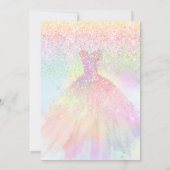 Invitation Holographique Quinceanera Princesse+Papillons (Dos)