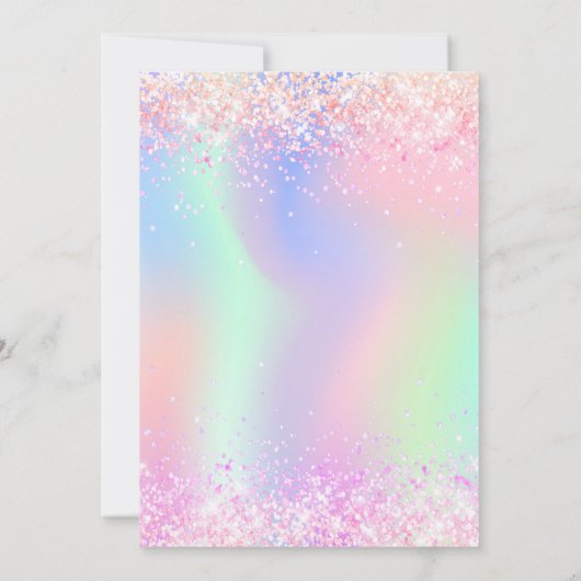 Invitation Holographique rose violet 21e anniversaire (Dos)