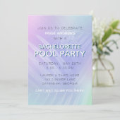 Invitation Holographique Tropical Feuille Bachelorette Party (Debout devant)