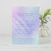 Invitation Holographique Tropical Feuille Pool Party (Debout devant)