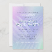 Invitation Holographique Tropical Feuilles de la fête de la p (Devant)