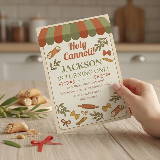 Invitation Holy Cannoli! First Birthday 