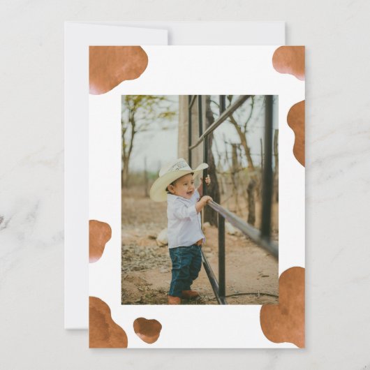 Invitation Holy Cow Birthday Invitation, Brown Cow Print (Dos)