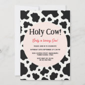 Invitation Holy Cow Bold Cow Imprimer 1er Anniversaire (Devant)