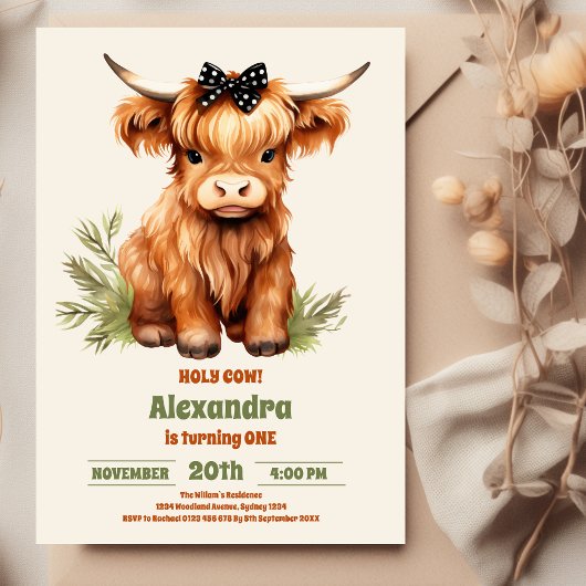 Invitation Holy Cow Highland 1er Premier anniversaire