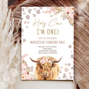 Invitation Holy Cow Highland Pampas Boho 1er Premier Annivers