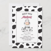 Invitation Holy Cow I'm One Cow Print Farm Photo Anniversaire (Devant)