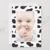 Invitation Holy Cow I'm One Cow Print Farm Photo Anniversaire (Dos)