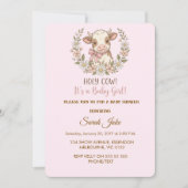 Invitation Holy Cow It's a Baby Girl Shower (Devant)