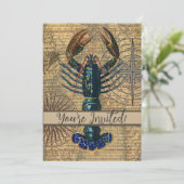 Invitation Homard Coquillages Fruits de mer Maine Classique O (Debout devant)