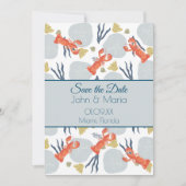 Invitation Homard Crustacean Beach Sable Dollars Botanique (Devant)