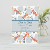 Invitation Homard Crustacean Beach Sable Dollars Botanique (Debout devant)