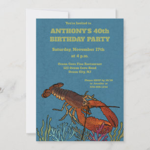 Invitation Homard dans la mer Fête d'anniversaire personnalis