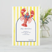 Invitation Homard d'été, rayé jaune (Debout devant)