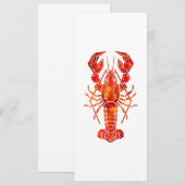 Invitation Homard polygonal rouge (Devant / Derrière)