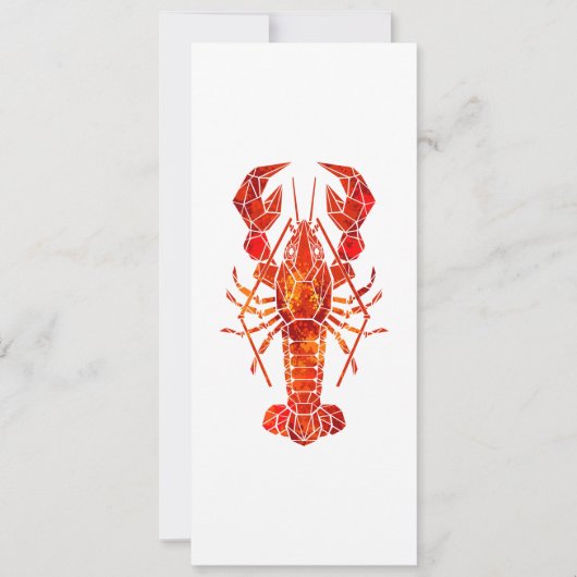 Invitation Homard polygonal rouge (Devant)