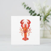 Invitation Homard polygonal rouge (Debout devant)