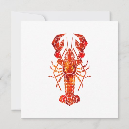 Invitation Homard polygonal rouge (Devant)