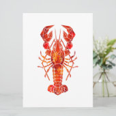 Invitation Homard polygonal rouge (Debout devant)