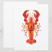 Invitation Homard polygonal rouge (Devant / Derrière)