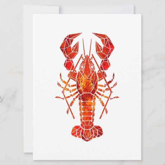 Invitation Homard polygonal rouge (Devant)
